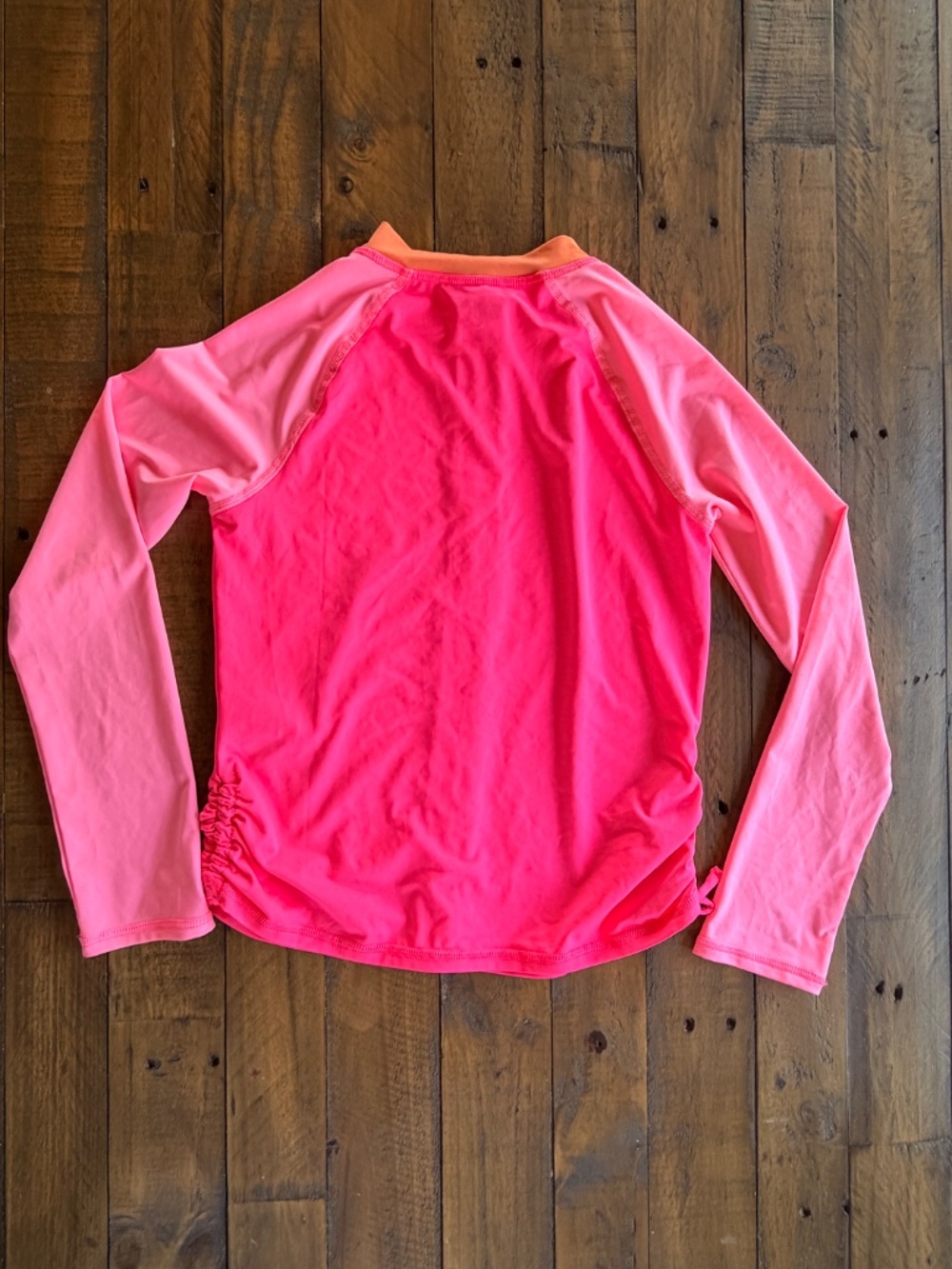Lands’ End Girls Neon Pink Zip Rash Guard Jacket L 10/12 EUC - Picture 5 of 5